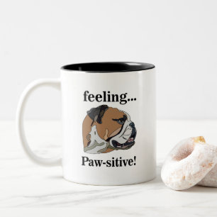 Caneca De Café Em Dois Tons Bulldog Inglês Mãe de Cachorro Sentindo-se Pawsiti