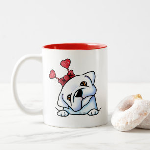 Caneca De Café Em Dois Tons Bulldog Valentine
