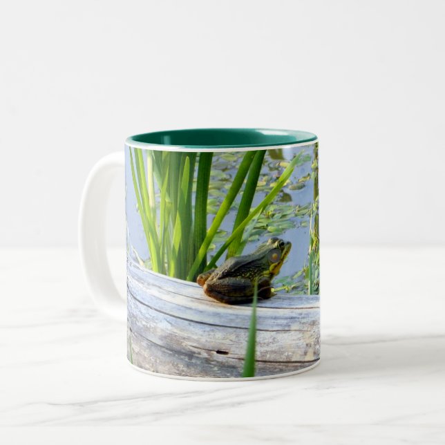 Caneca De Café Em Dois Tons Bullfrog Bliss Mug (Frente Esquerda)