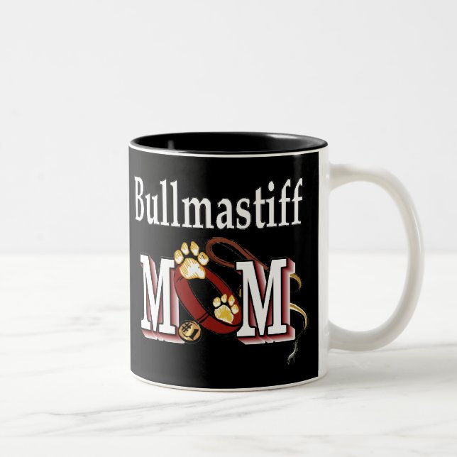 Caneca De Café Em Dois Tons Bullmastiff Dog MOM (Direita)