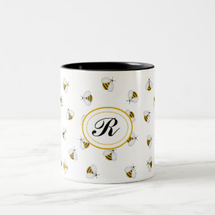 Caneca De Café Em Dois Tons Bumblebee Mel Personalizado Monograma Café Mug