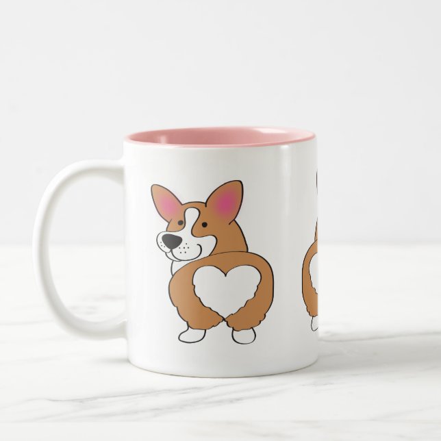 Caneca De Café Em Dois Tons Bumbum Corgi de Corgi Galês (Esquerda)