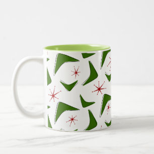 Caneca De Café Em Dois Tons Bumerangas e Estrelas