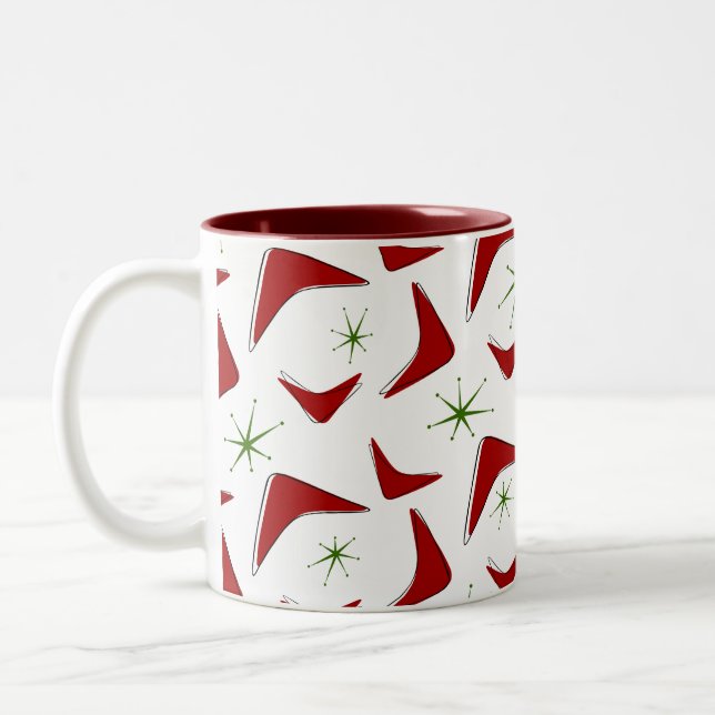 Caneca De Café Em Dois Tons Bumerangues e Estrelas (Esquerda)