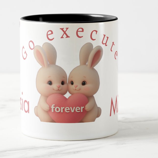 Caneca De Café Em Dois Tons Bunny Christmas Stocking – Personal Holiday Ch arm (Bunny Christmas Stocking – Personal Holiday Ch arm Two-Tone Coffee Mug)