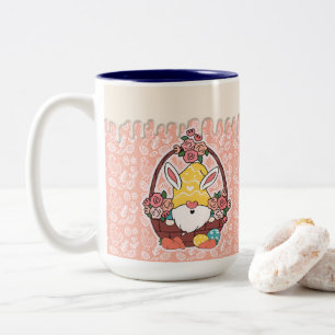 Caneca De Café Em Dois Tons Bunny Ears Páscoa Gnomo