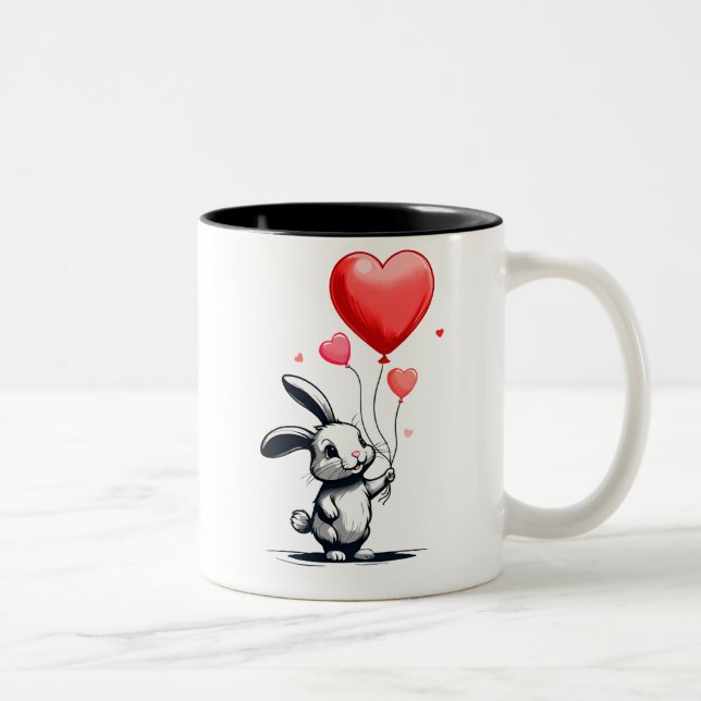 Caneca De Café Em Dois Tons Bunny Love Balloons (Direita)
