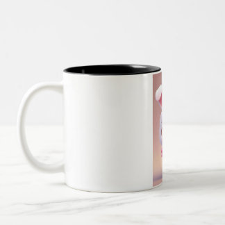 Caneca De Café Em Dois Tons #BunnyMug #CuteCups #WhimsicalDrinkware