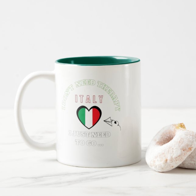 Caneca De Café Em Dois Tons Buongiorno Mug Itália (Com Donut)