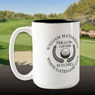 Caneca De Café Em Dois Tons Buraco em Um Bola de Golfe e Coroa Personalizada