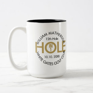 Caneca De Café Em Dois Tons Buraco em Um Moderno Preto e Dourado
