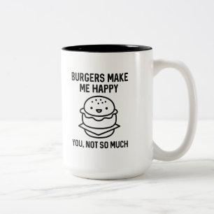 Caneca De Café Em Dois Tons Burgers me fazem feliz