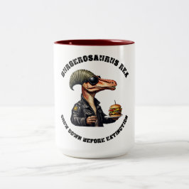 Caneca De Café Em Dois Tons Burgersaurus Rex Dinossaur