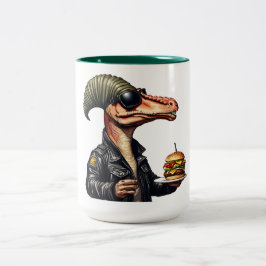 Caneca De Café Em Dois Tons Burgersaurus Rex Dinossaur