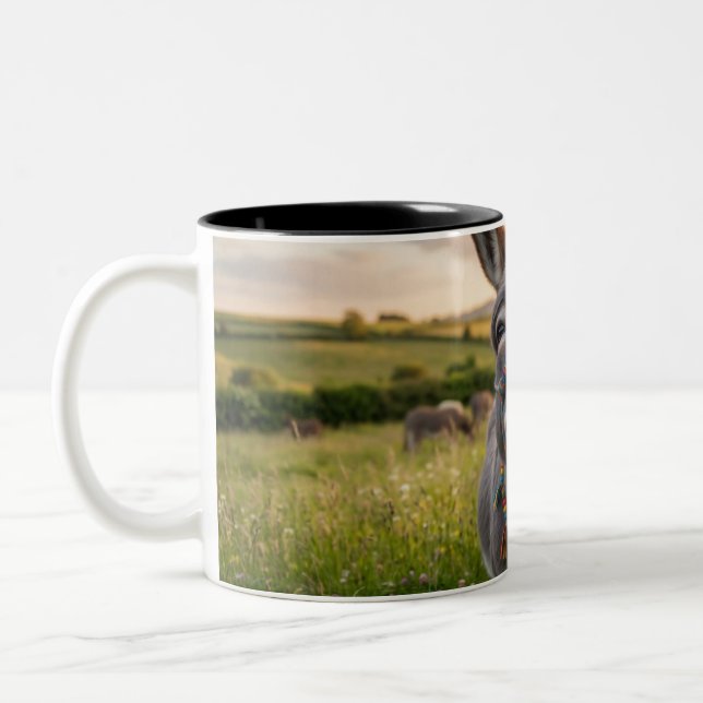 Caneca De Café Em Dois Tons Burro Feliz da Manhã (Esquerda)