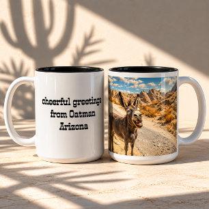 Caneca De Café Em Dois Tons Burro Oatman Arizona Rota 66 Personalizada