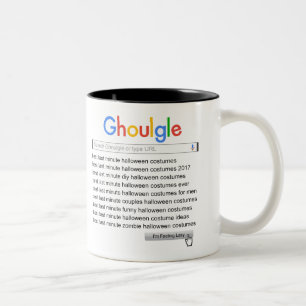 Caneca De Café Em Dois Tons Busca de fantasia de Halloween de 2017 em Ghoulgle