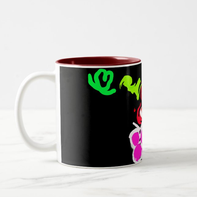 Caneca De Café Em Dois Tons Butterflies and Roses valentine  (Esquerda)