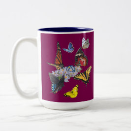 Caneca De Café Em Dois Tons butterflies sobriety symbol slogan2 mug