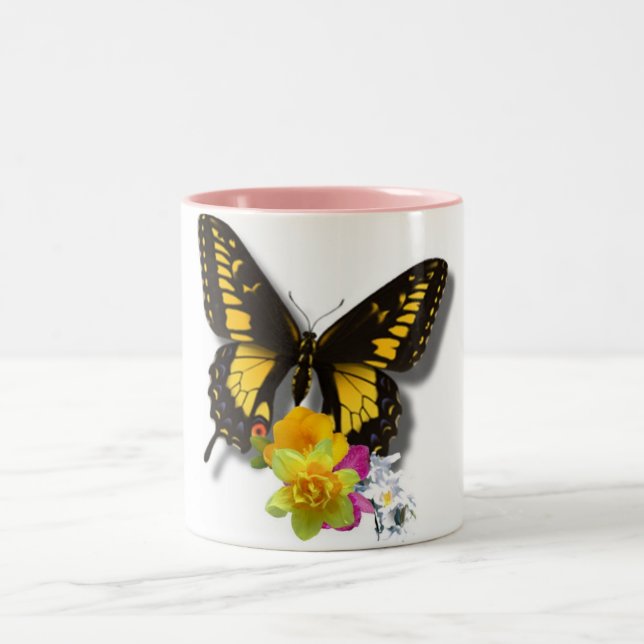 Caneca De Café Em Dois Tons Butterfly Gift Mug (Centro)