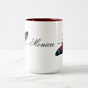 Caneca De Café Em Dois Tons Butterfly Primavera Art