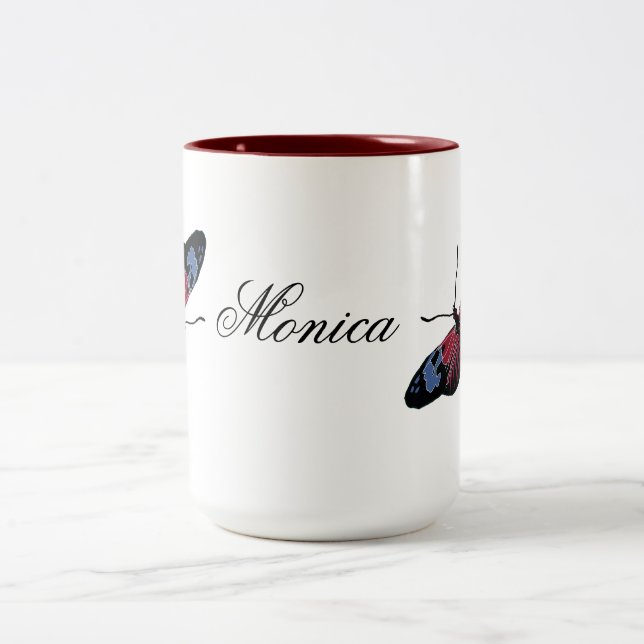 Caneca De Café Em Dois Tons Butterfly Primavera Art (Centro)