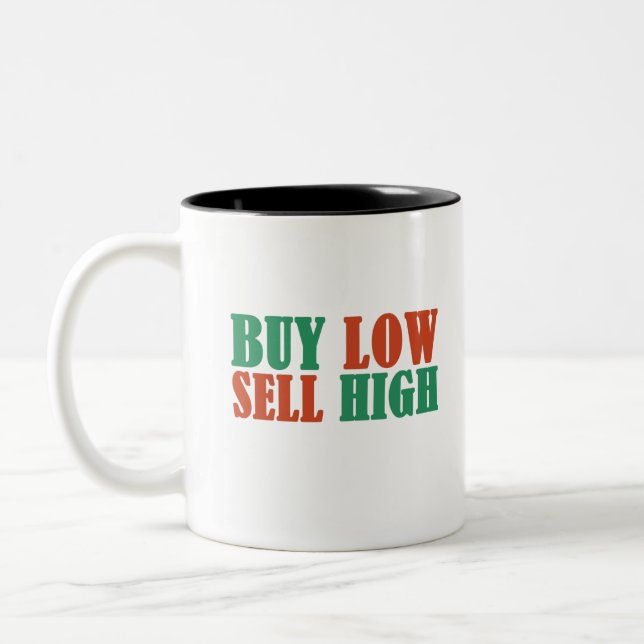 Caneca De Café Em Dois Tons buy low sell high (Esquerda)