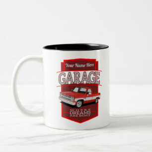 Caneca De Café Em Dois Tons c10 de garagem retrô personalizada