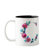 C Café Mug - Design floral para doação