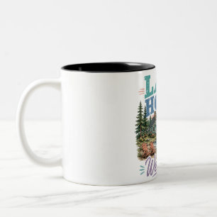 Caneca De Café Em Dois Tons Cabana de Fim de Semana à Beira do Lago Refúgio Po