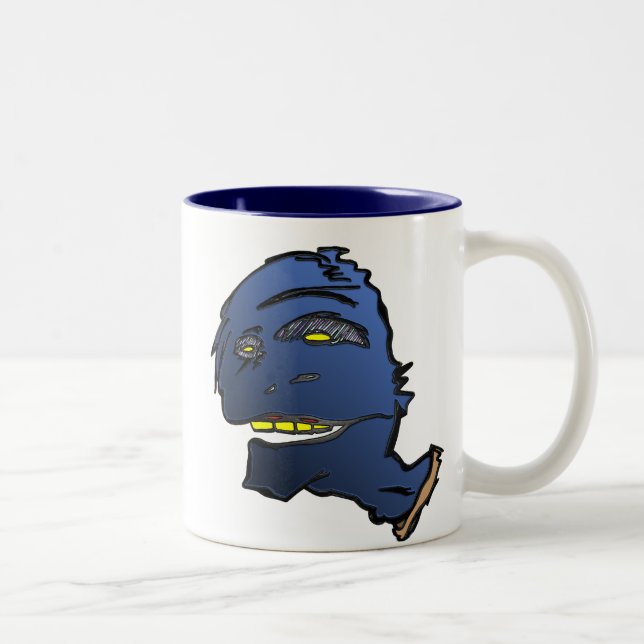 Caneca De Café Em Dois Tons Cabeça azul (Direita)