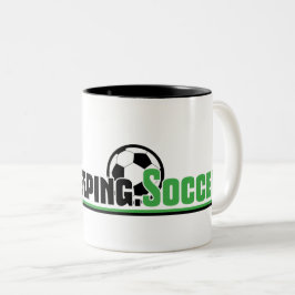 Caneca De Café Em Dois Tons Cabeça de Cabelo.Soccer Coffee Mug