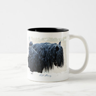 Caneca De Café Em Dois Tons Cabeça de Cavalo Negro