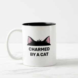Caneca De Café Em Dois Tons Cabeça de Gato & Citação Engraçada de Gato Persona