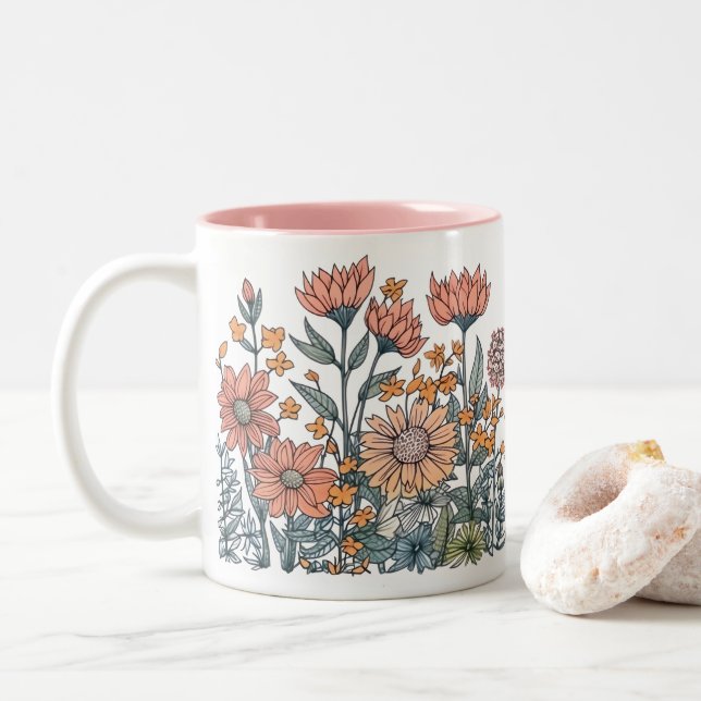 Caneca De Café Em Dois Tons Cabeça de jardineiro (Com Donut)