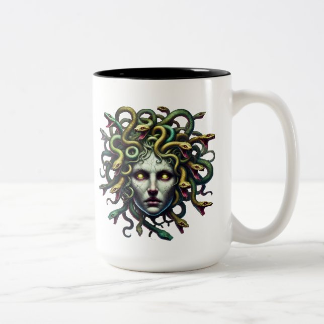 Caneca De Café Em Dois Tons Cabeça de Madusa (Direita)