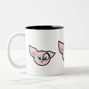 Caneca De Café Em Dois Tons Cabeça de Porco Rosa Engraçada