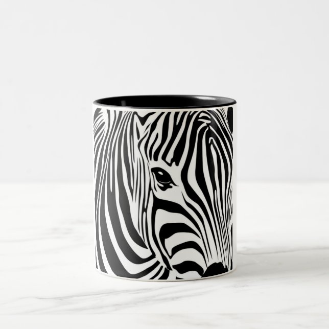 Caneca De Café Em Dois Tons Cabeça de Zebra (Centro)
