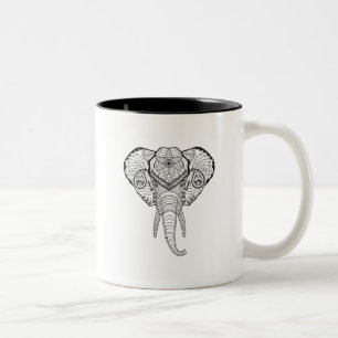 Caneca De Café Em Dois Tons Cabeça inspirada do elefante