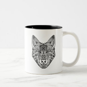 Caneca De Café Em Dois Tons Cabeça inspirada do lobo