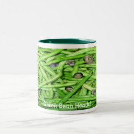 Caneca De Café Em Dois Tons Cabeças Verdes!
