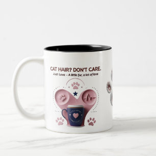 Caneca De Café Em Dois Tons Cabelo de Gato Não se importa com Gato Bonito Mãe