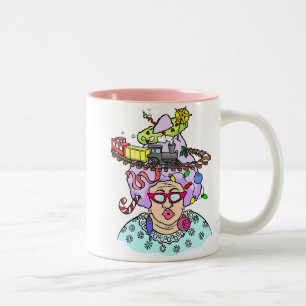 Caneca De Café Em Dois Tons Cabelo do Natal
