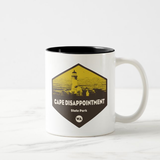 Caneca De Café Em Dois Tons Cabo Desapontado State Park Washington (Direita)