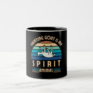Caneca De Café Em Dois Tons Cabra Desmaiada é meu Animal Espiritual