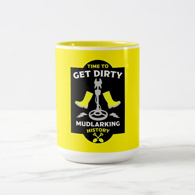 Caneca De Café Em Dois Tons Caça ao Tesouro Mudlarking (Centro)