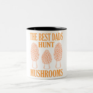 Caneca De Café Em Dois Tons Caça de Caça de Cogumelos Morels Mycologist Gra