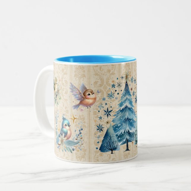 Caneca De Café Em Dois Tons Caça de Natal (Frente Esquerda)