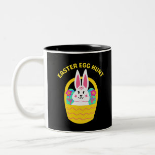 Caneca De Café Em Dois Tons Caça de Ovos de Páscoa