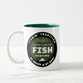 Caneca De Café Em Dois Tons Caça de Peixes Caça à Vinha de Martha